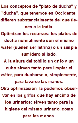 Los conceptos de "plato de ducha" y "ducha", que tenemos en Occ