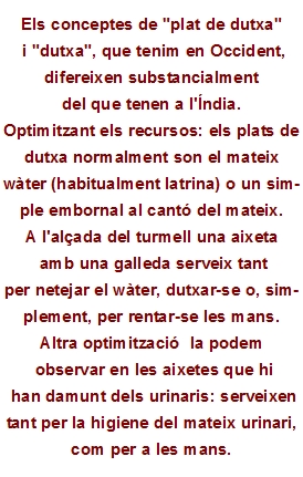 Els conceptes de "plat de dutxa" i "dutxa", que tenim en Occid